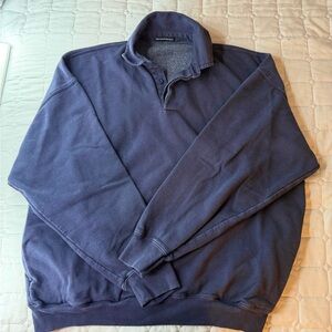 Brandy Melville Navy Crewneck Quarter-Snap Pullover